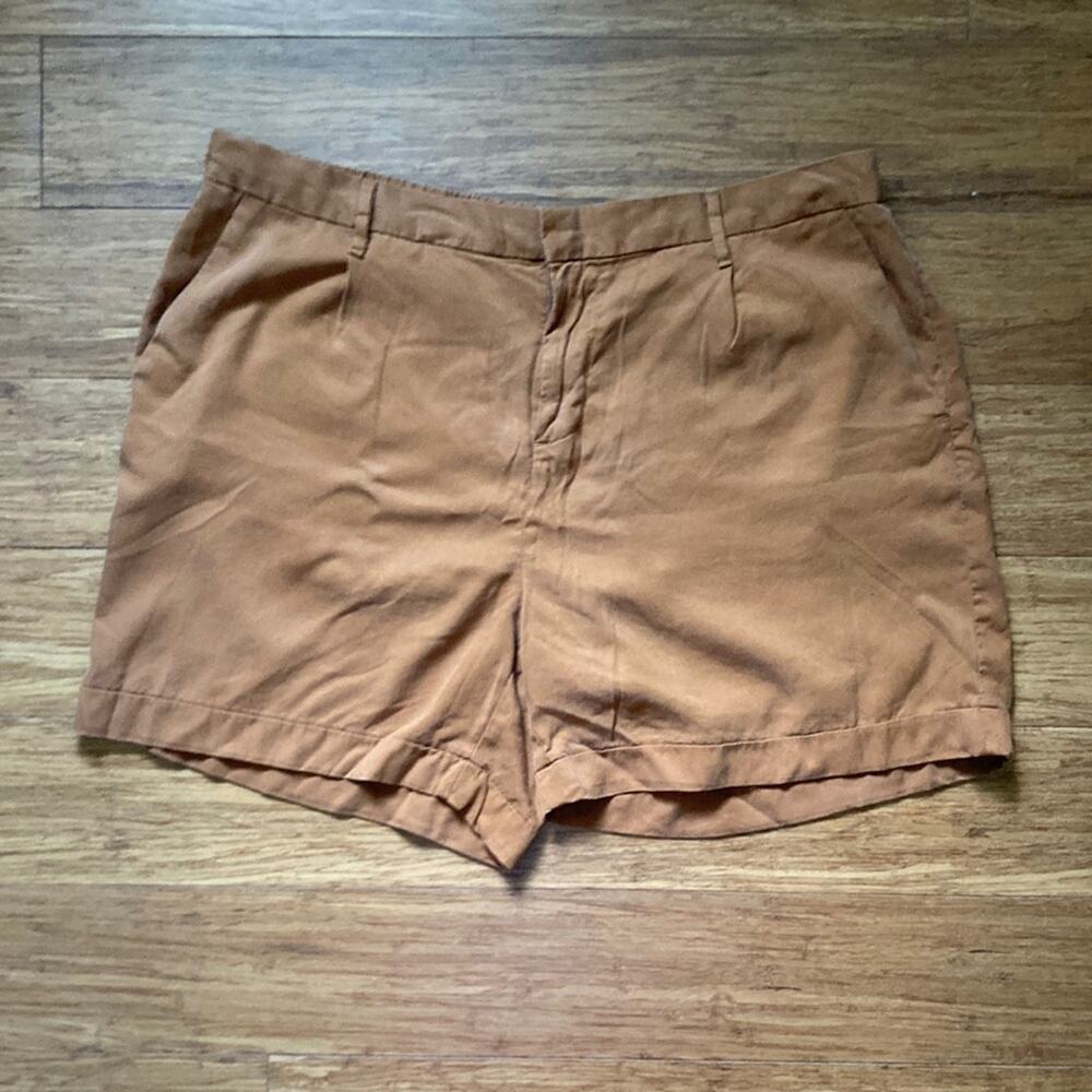 Old Navy Brown Linen-Look Sorts, Size 16